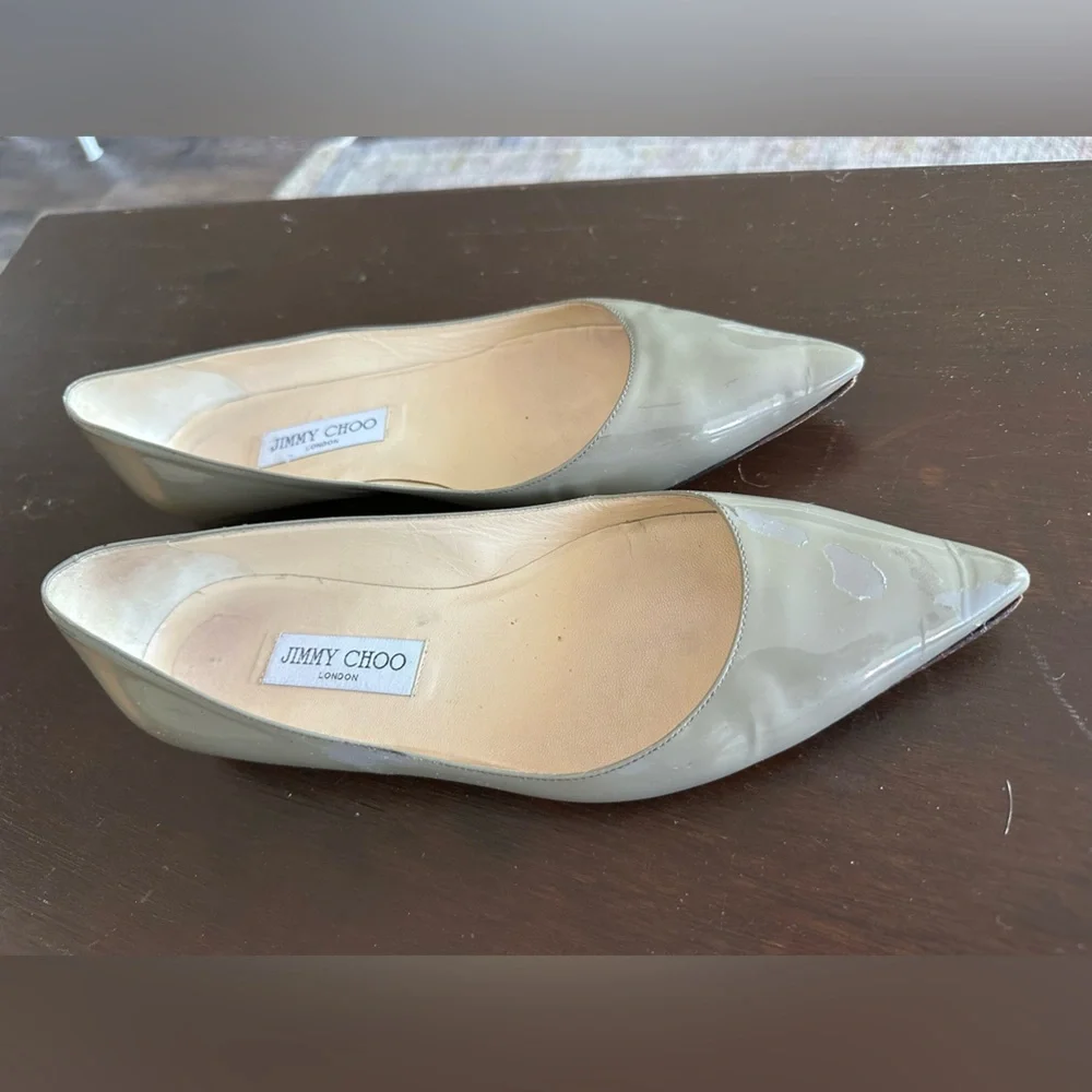 **** Jimmy Choo Size 39 Patent Leather Flats - Picture 3 of 11
